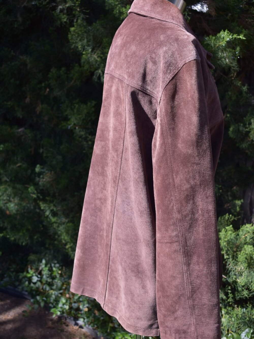 Brown Suede Button-Front Jacket | Fully Lined | Classic Style - Picture 10 of 14